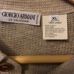 Authentic Giorgio Armani “grandpa cardigan”Linen shirt jacket. new cond!!! XL